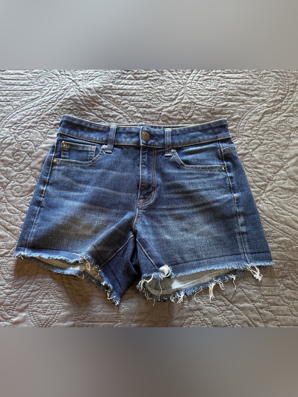 American Eagle Outfitters Distressed Blue Denim Cutoff Shorts